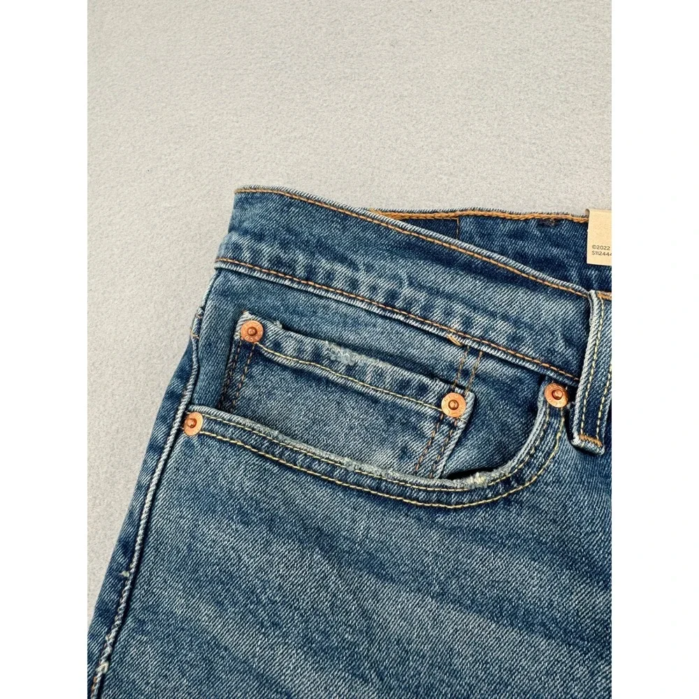 NWT Levis 511 Slim Shorts Mens 42 Blue Denim Cut Off Raw Hem Stretch Streetwear